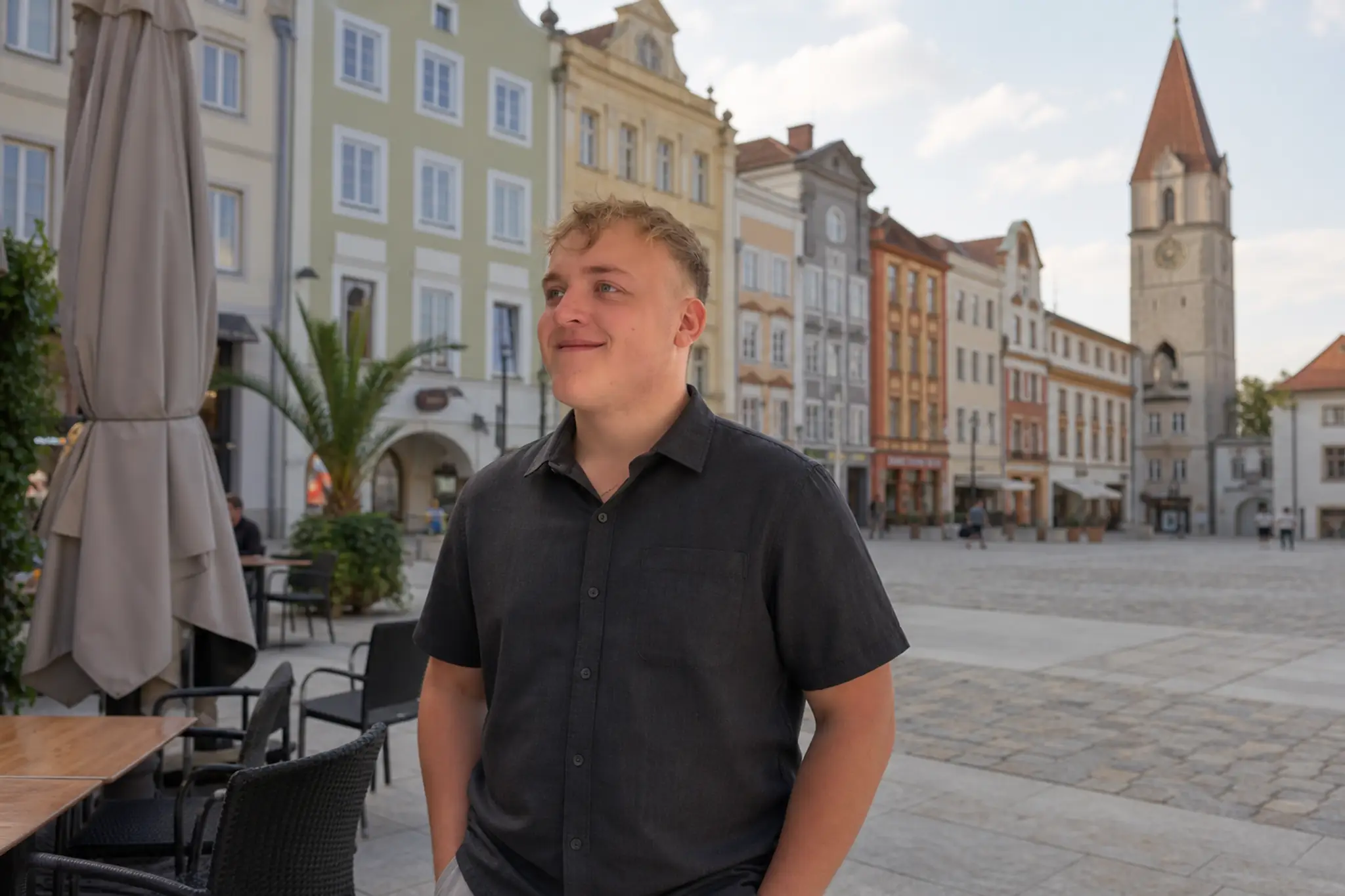 Michael Gründlinger am Stadtplatz in Wels